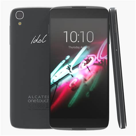 Alcatel OneTouch Idol 3 Black 3D Model 34 3ds C4d Ma Obj Max