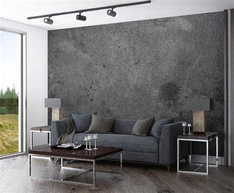 Peel And Stick Wallpaper Concrete Wallpaper Adhesive Modern Etsy