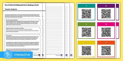 Year 5 NAPLAN Writing QR Code Challenge Cards Teacher Made