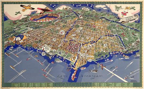 Chicago World's Fair 1933 Map by Turzak & Chapman Biplane – The Ross ...