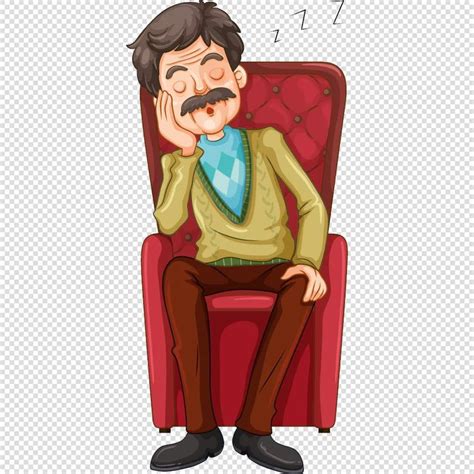 Old Man Taking A Nap On The Chair Royalty Free Vector Image Vector