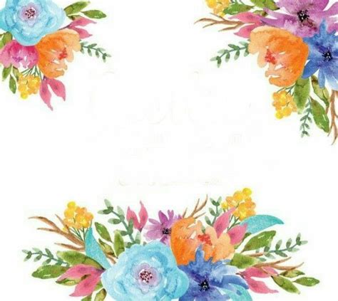 Watercolor Flowers Are Arranged In The Shape Of A Rectangle On A White