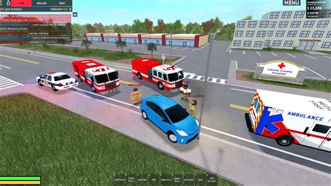 Roblox Liberty County Emergency Response Car Of A Cop On Fire Youtube