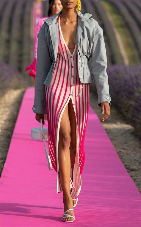 Jacquemus La Robe Jacques Striped Knit Maxi Dress In Pink Lyst