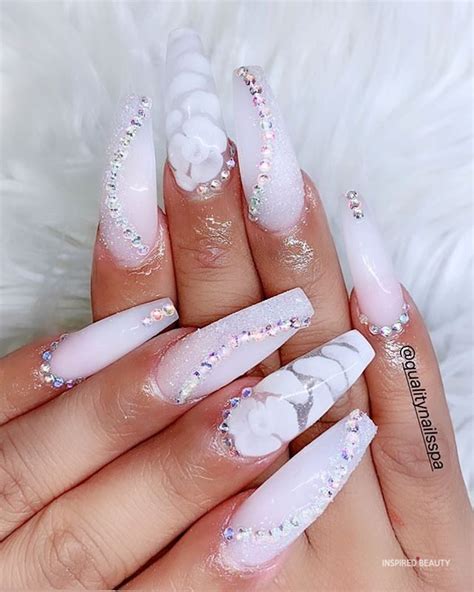 Stunning Coffin Nails With Diamonds Page Of Inspired Beauty