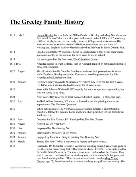 The Greeley Family History Formatted