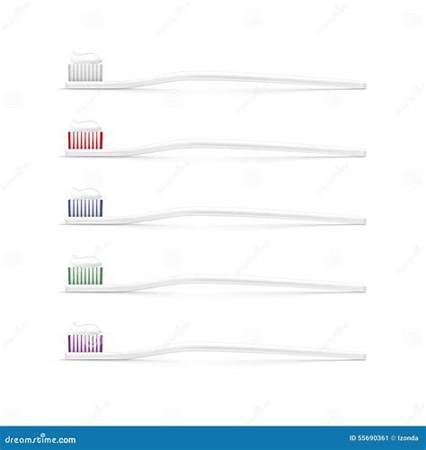 Vector Set Of Toothbrushes Isolated On White Stock Vector