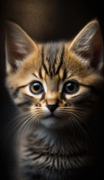 Un Gato Con Fondo Negro Y Ojos Amarillos Foto Premium