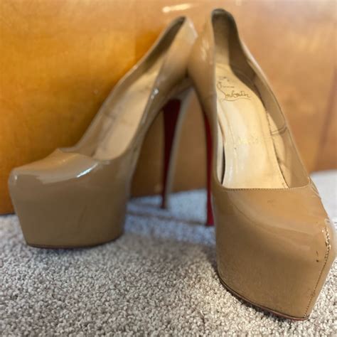 Christian Louboutins Nude Platform Heels Gem