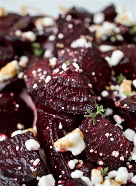 Roasted Beets with Goat Cheese and Balsamic Reduction - Yummy Noises