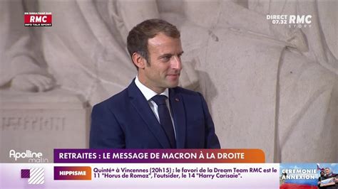 Retraites le message de Macron à la droite