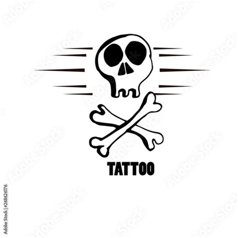 Skull And Crossbones Tattoo Stencil