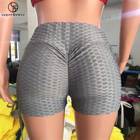 Superflower Sports Booty Shorts For Women High Waisted Bubble Textured