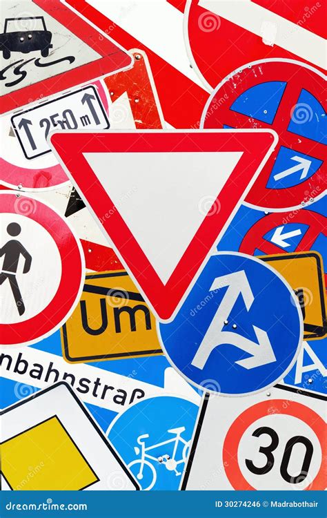 Collage From German Traffic Signs Royalty Free Stock Image - Image ...