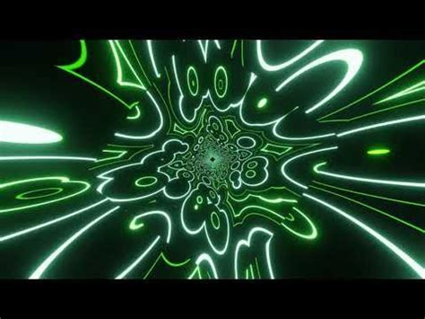 VJ LOOP NEON Green Tunnel Abstract Background Video Simple Lines