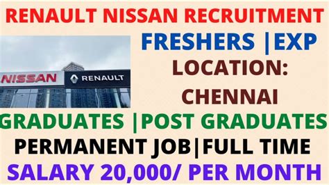 Renault Nissan Motors Off Campus Freshers Jobs I Mechanical Jobs I