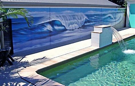 21 Swimming Pool Wall Mural Ideas | Beach mural, Beach wall murals ...