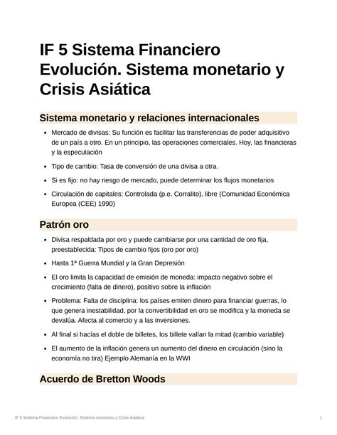 Solution If Sistema Financiero Evolucin Sistema Monetario Y Crisis