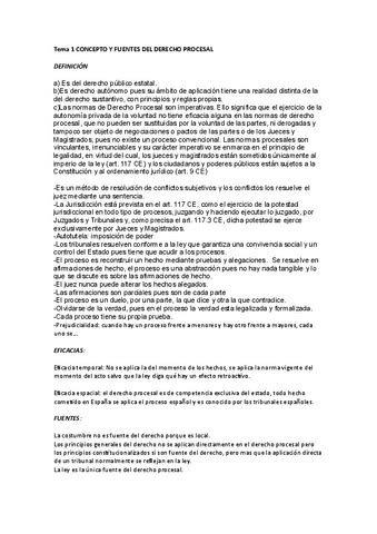 Tema Concepto Y Fuentes Del Derecho Procesal Pdf