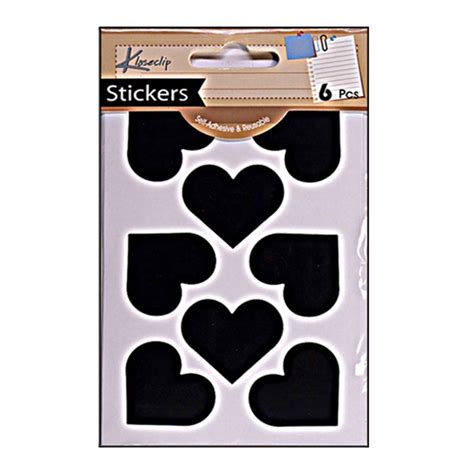 Justkraft Reuseable Chalk Board Labels Self Adhesive Heart Shape Pack