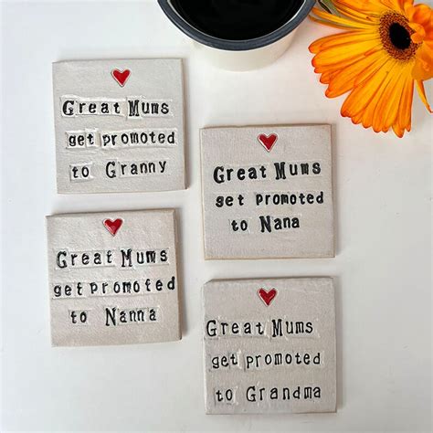 Square Great Mums Get Promoted To Nanny Coaster Etsy Uk