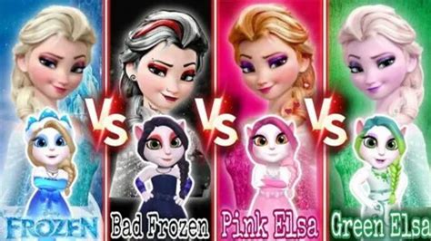 Who Will Win Good Elsa VS Bad Elsa VS Green Elsa VS Pink Elsa