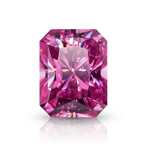 Gigajewe Moissanite Hand Cutting Radiant Red Pink Color Vvs Premium G