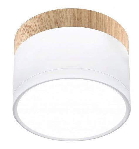 Lampa sufitowa spot TUBA biała drewno 2273648 Cena Opinie Spoty