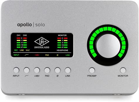 Universal Audio Apollo Solo Thunderbolt 3 Audio Interface with UAD DSP ...