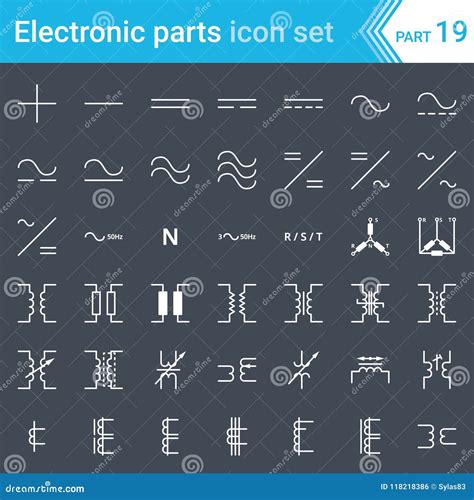 Iconos Eléctricos Y Electrónicos Símbolos Eléctricos Del Diagrama Conexiones Actuales