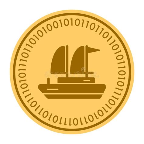 Icono Digital De Oro De La Moneda Del Yate El Estilo Del Vector Es Un