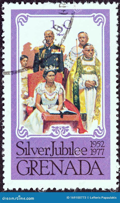 Grenada Circa A Stamp Printed In Grenada Shows Coronation Of