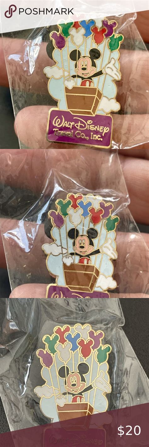 Disney Mickey Mouse Trading Pin W Hot Air Balloons Mickey Balloons Disney Mickey Mouse Balloons