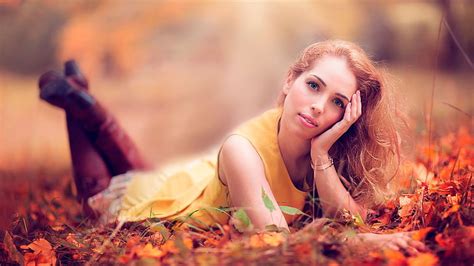 Hd Wallpaper Pc Girl 1920x1080 Beauty Autumn Young Adult Women