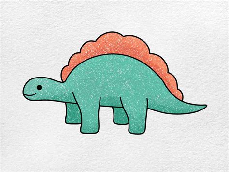 How to Draw a Cartoon Dinosaur - HelloArtsy