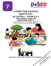 Tle Module Css Q W Performing Computer Operations Part Pdf