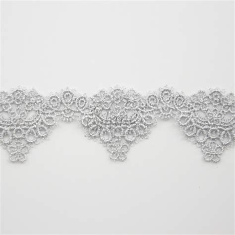 Let It Go Metallic Guipure Lace Trimming 43699 Silver Shine