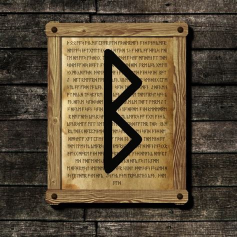 Berkano Viking Print Rune Illustration Futhark Art On Old Etsy