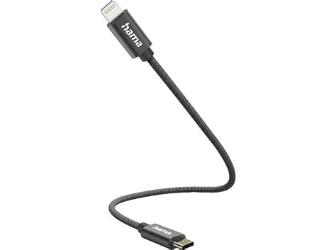 Hama Lightning Auf Usb C Ladekabel 02 M Schwarz Usb C Auf Lightning Adapter Mediamarkt