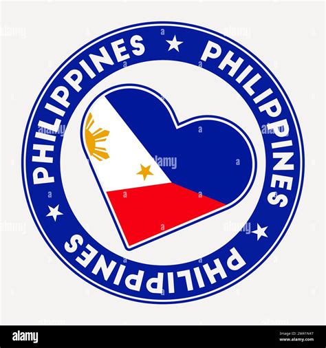 Philippines Heart Flag Badge From Philippines With Love Logo Support