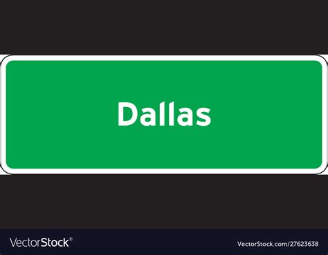 Dallas-city-green-road-sign Royalty Free Vector Image