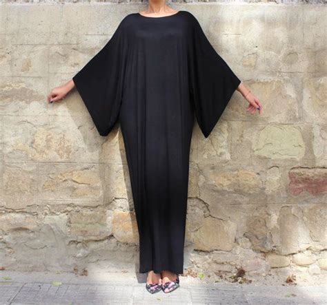 Black Maxi Dress Caftan Abaya Plus Size By Cherryblossomsdress Loose