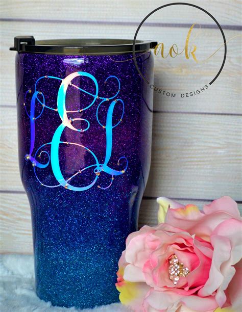 Glitter Tumbler Epoxy Tumbler Mermaid Personalized Cup Etsy