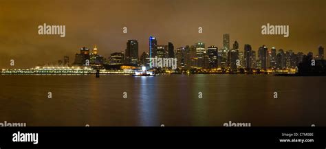 Vancouver British Columbia Canada Downtown Skyline at night Stock Photo ...