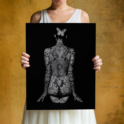Reka Nyari Idea Naked Woman Sitting Backward Canvas Wall Art Canvas Canvas Print Minimalist