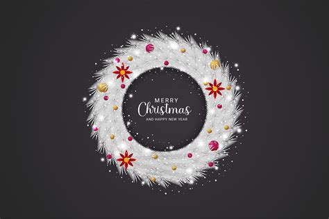 Christmas Wreath Design with White Leaf Graphic by Abu Ashik · Creative ...