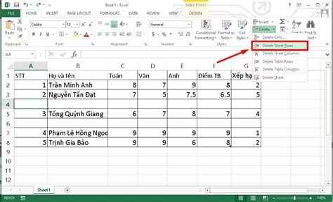 3 cách xóa dòng trống trong Excel nhanh chóng hiệu quả