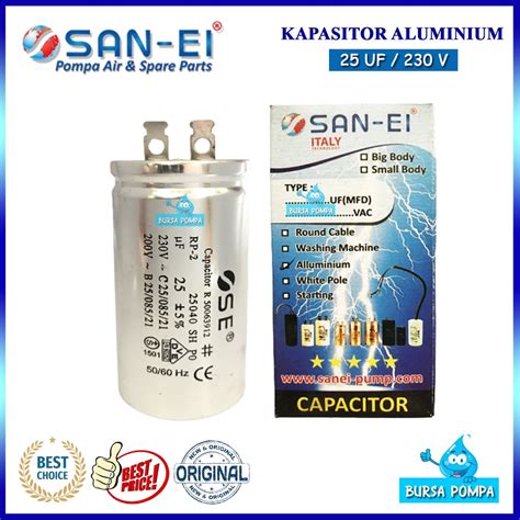 Jual Kapasitor Capasitor Aluminium SAN EI 25UF Mikro 230V Kondensor