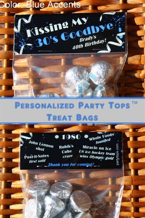 Th Birthday Party Tops Treat Bag Topper Personalized Th Party Favor