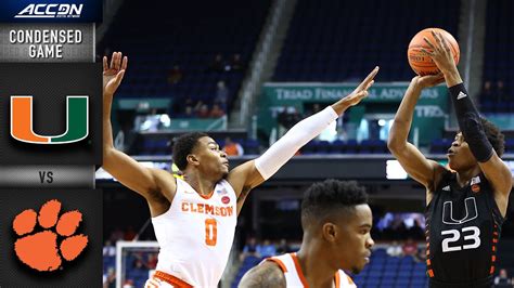 Miami Vs Clemson Condensed Game 2019 20 ACC Men S Basketball YouTube